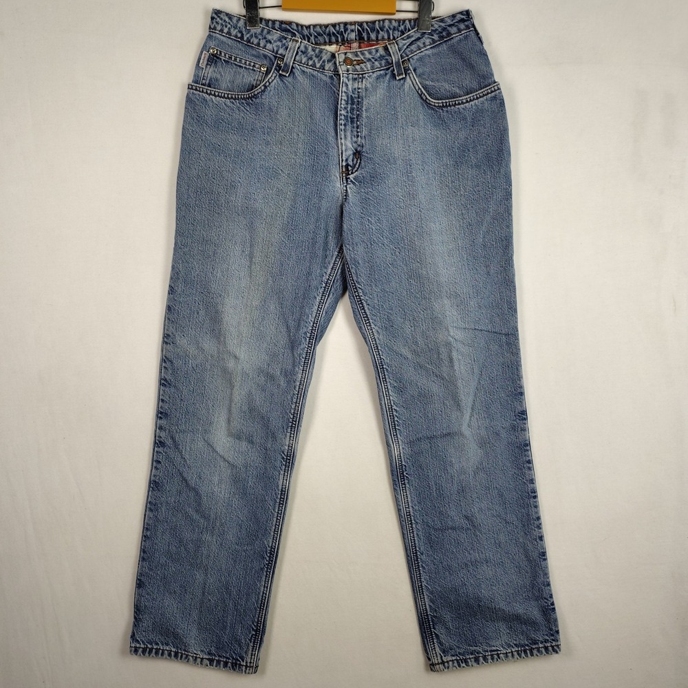 Vintage Carhartt Womens Flannel Lined Relaxed Fit Jeans Light Wash Blue 10 x 30